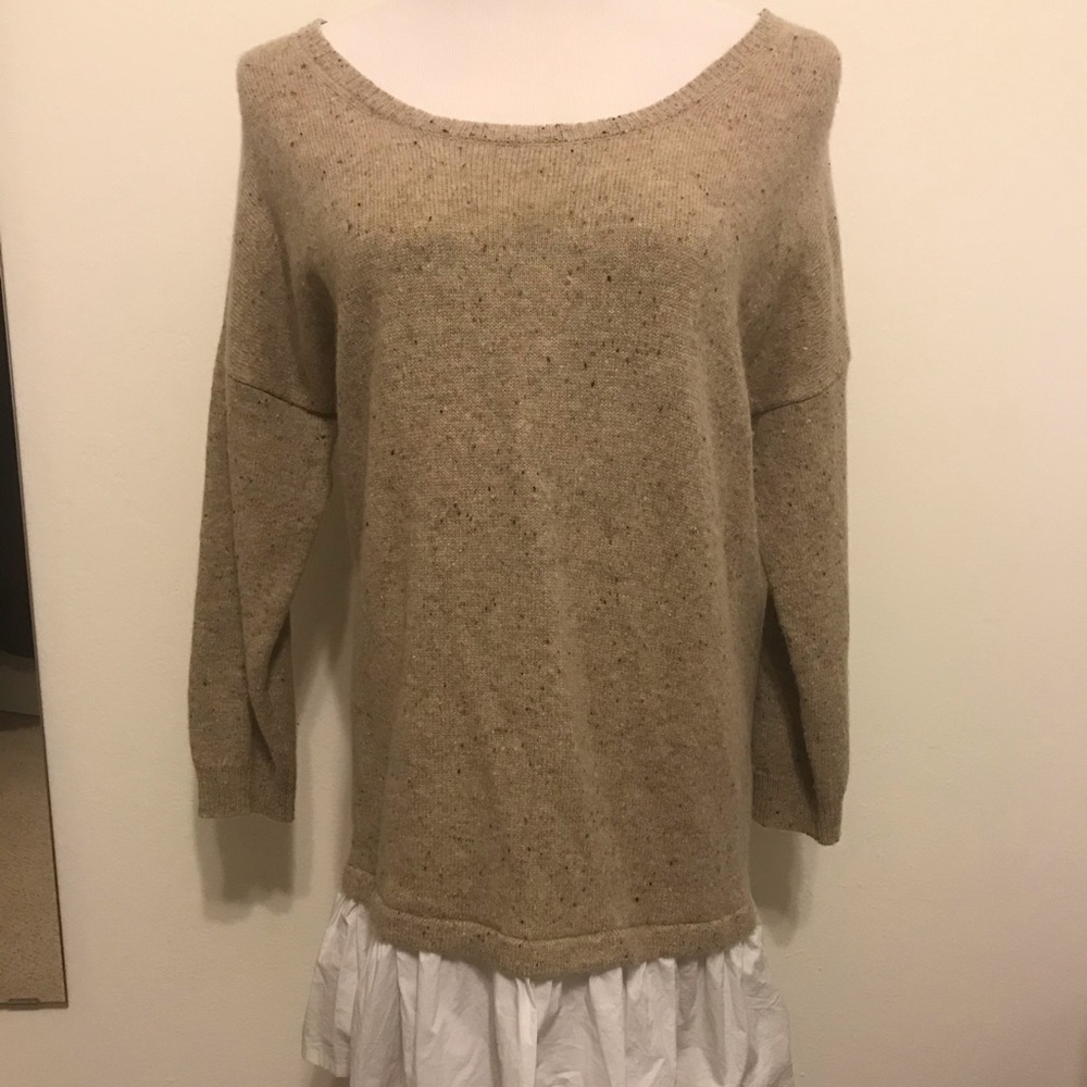 FRENCH CONNECTION Wool Sweater w/ Trim MEDIUM